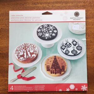 Martha Stewart Holidays Cake Stencils 4 Christmas Reindeer Snowflake Tree NEW